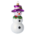Load image into Gallery viewer, Holly Jolly Frosty Snowman .Handmade Glass Christmas ornament
