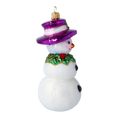 Load image into Gallery viewer, Holly Jolly Frosty Snowman .Handmade Glass Christmas ornament
