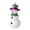 Load image into Gallery viewer, Holly Jolly Frosty Snowman .Handmade Glass Christmas ornament
