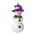 Load image into Gallery viewer, Holly Jolly Frosty Snowman .Handmade Glass Christmas ornament 2022-070

