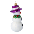 Load image into Gallery viewer, Holly Jolly Frosty Snowman .Handmade Glass Christmas ornament 2022-070
