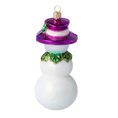 Load image into Gallery viewer, Holly Jolly Frosty Snowman .Handmade Glass Christmas ornament 2022-070
