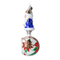 Load image into Gallery viewer, Wintry Blue Santa Ornament Handmade Glass Christmas ornament 2022-077
