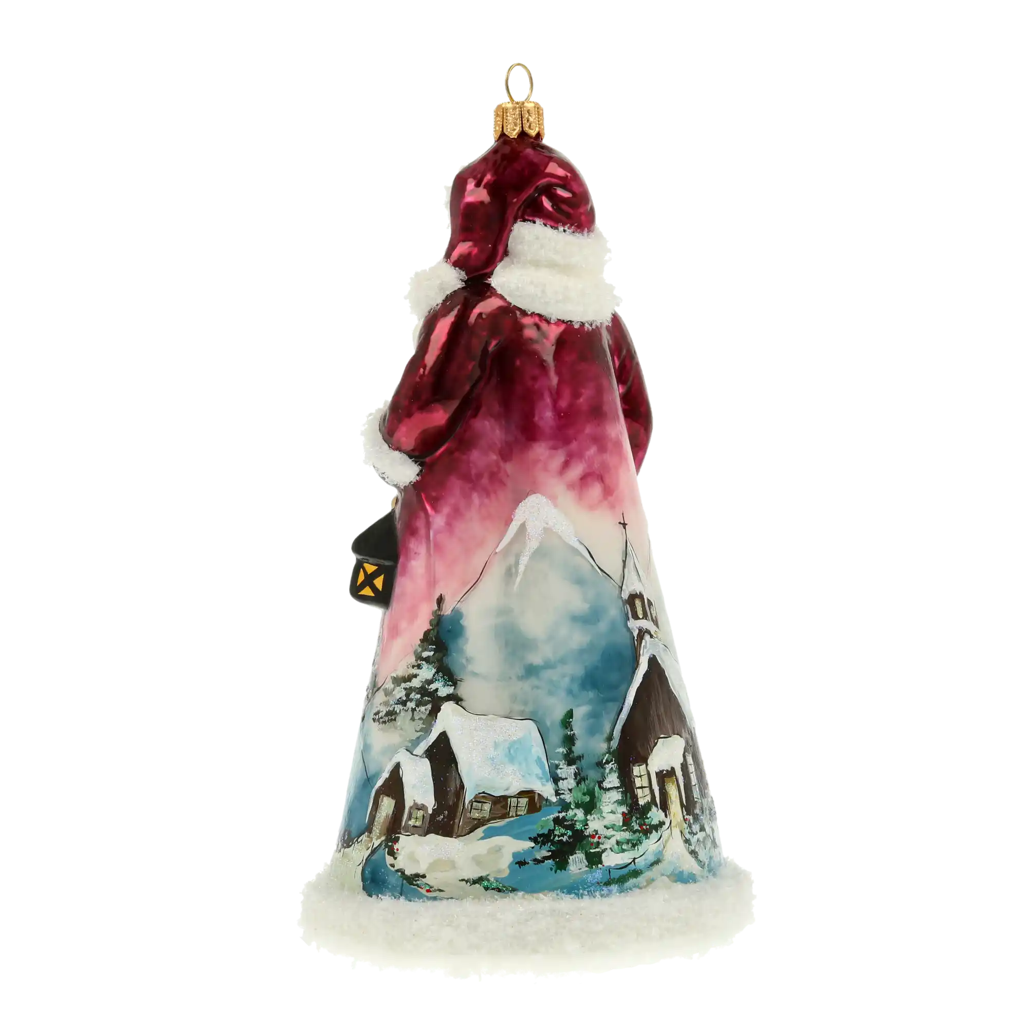 Santa with Lantern Handmade Glass Christmas ornament