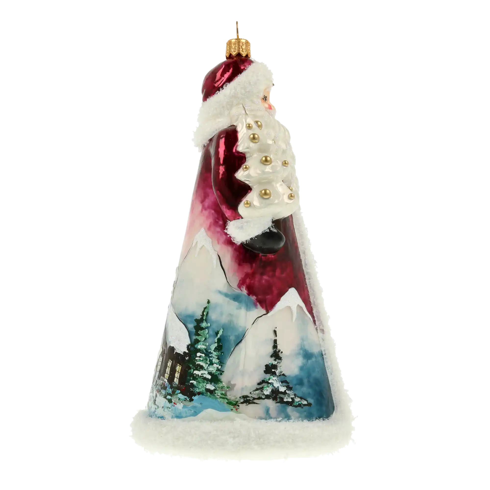 Santa with Lantern Handmade Glass Christmas ornament
