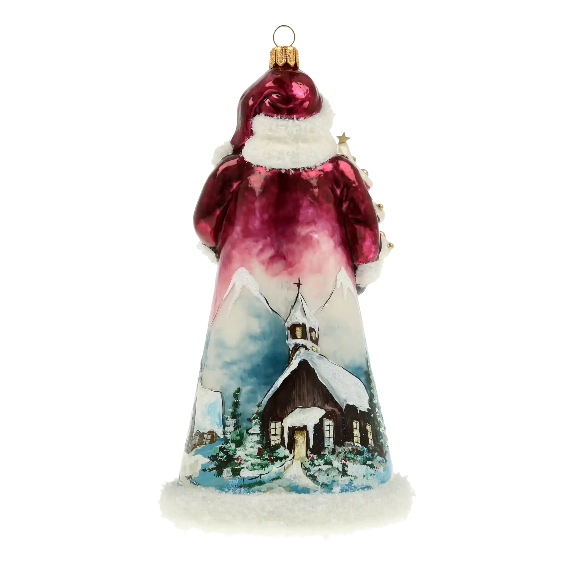 Santa with Lantern Handmade Glass Christmas ornament
