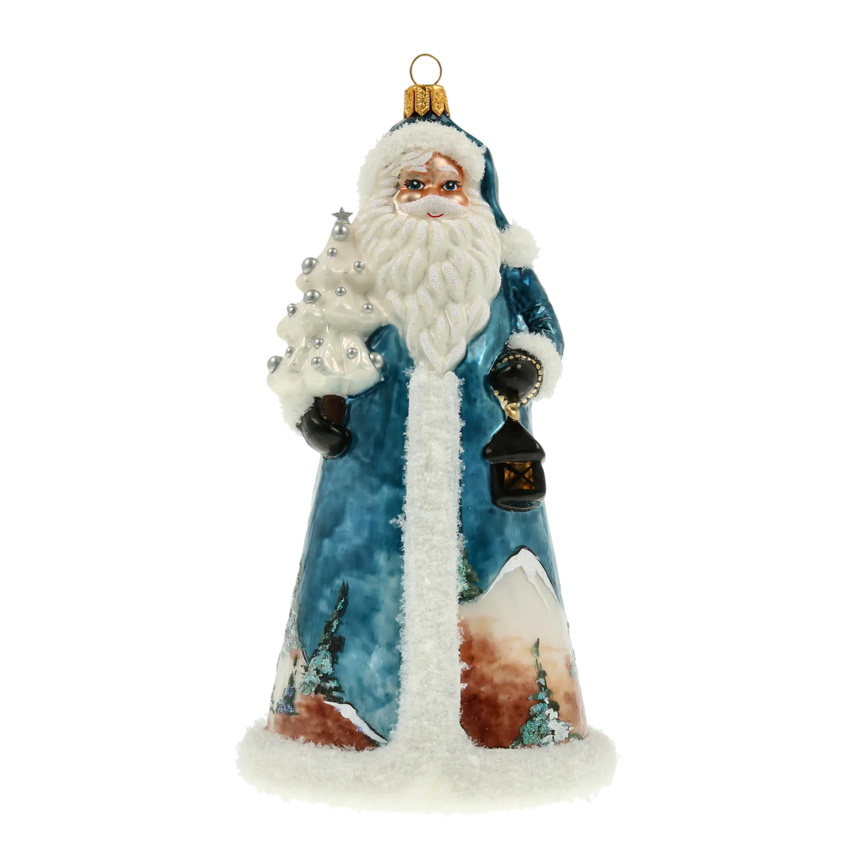 Midnight Alpine Sentinel | Hand-Painted Glass Ornament | Blubom 2022-085