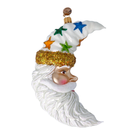 Starlit Santa Moon Premium christmas glass ornament 2022-088