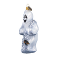 Load image into Gallery viewer, Silver Chained Ghost with Bat Premium christmas glass ornament 2022-117
