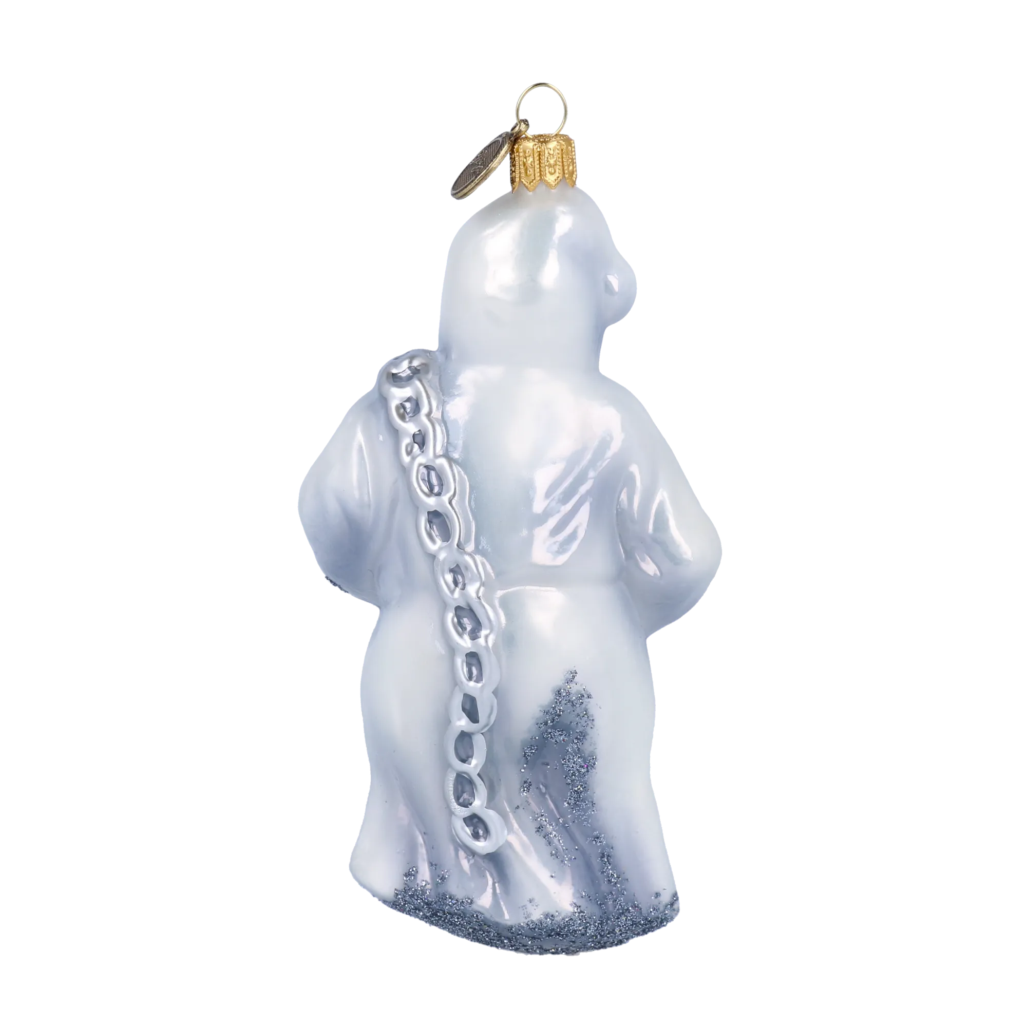 Silver Chained Ghost with Bat Premium christmas glass ornament 2022-117