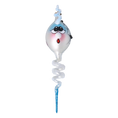 Load image into Gallery viewer, Frosty Boo Halloween Spiral  Handmade Glass Christmas ornament
