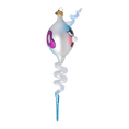 Load image into Gallery viewer, Frosty Boo Halloween Spiral  Handmade Glass Christmas ornament
