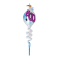 Load image into Gallery viewer, Frosty Boo Halloween Spiral  Handmade Glass Christmas ornament
