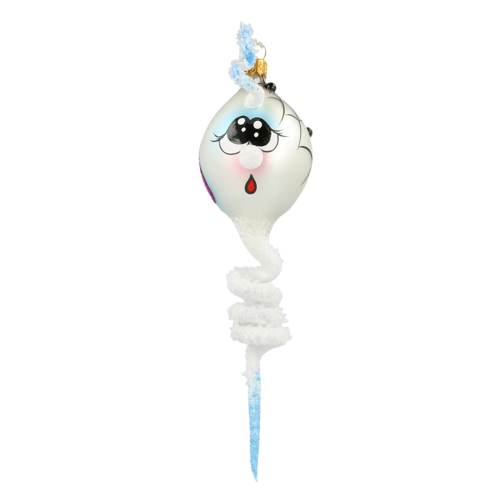 Startled Arctic Spirit | Hand-Painted Glass Ornament | Blubom 2022-119