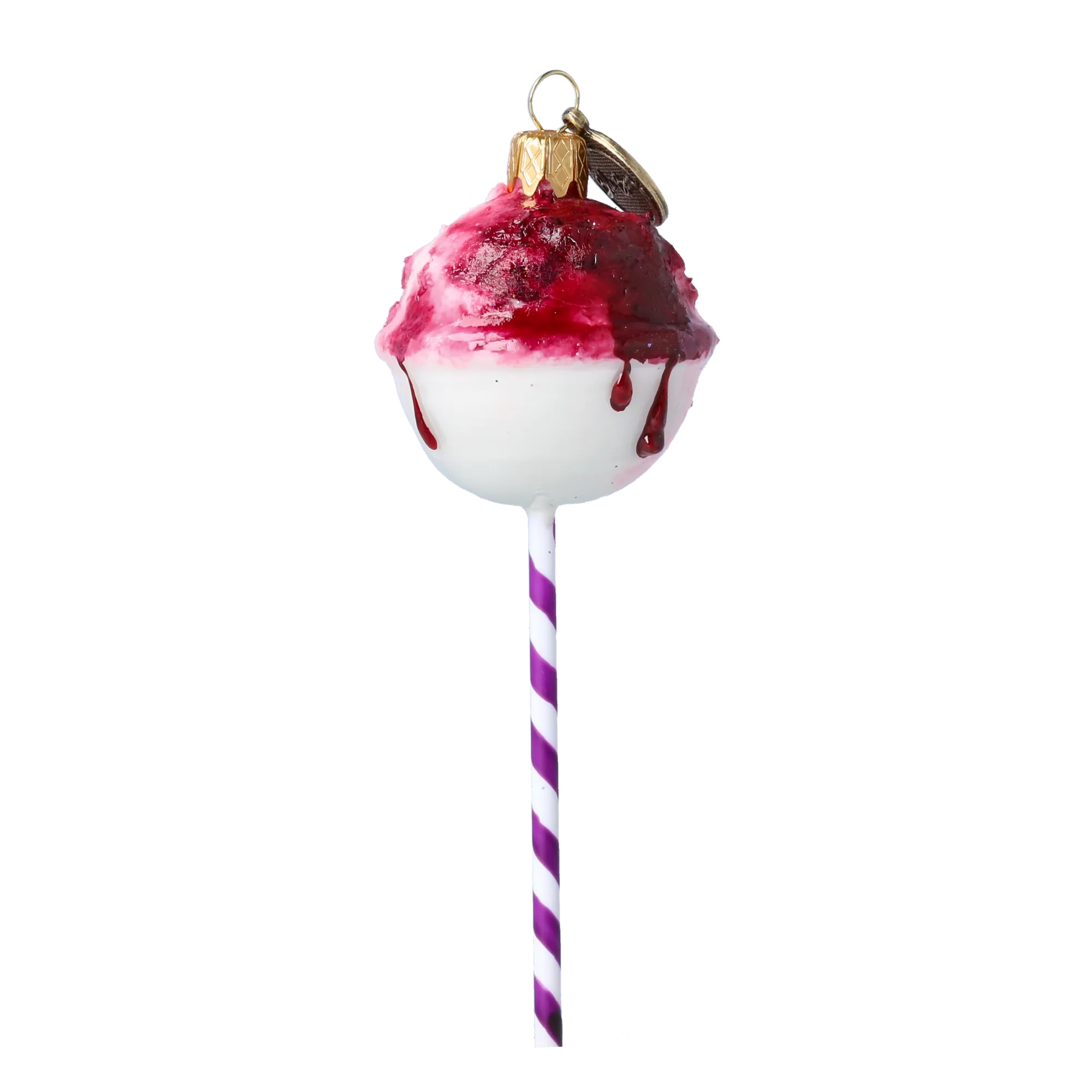 Cassis Sugar Ribbon | Hand-Painted Glass Ornament | Blubom 2022-137