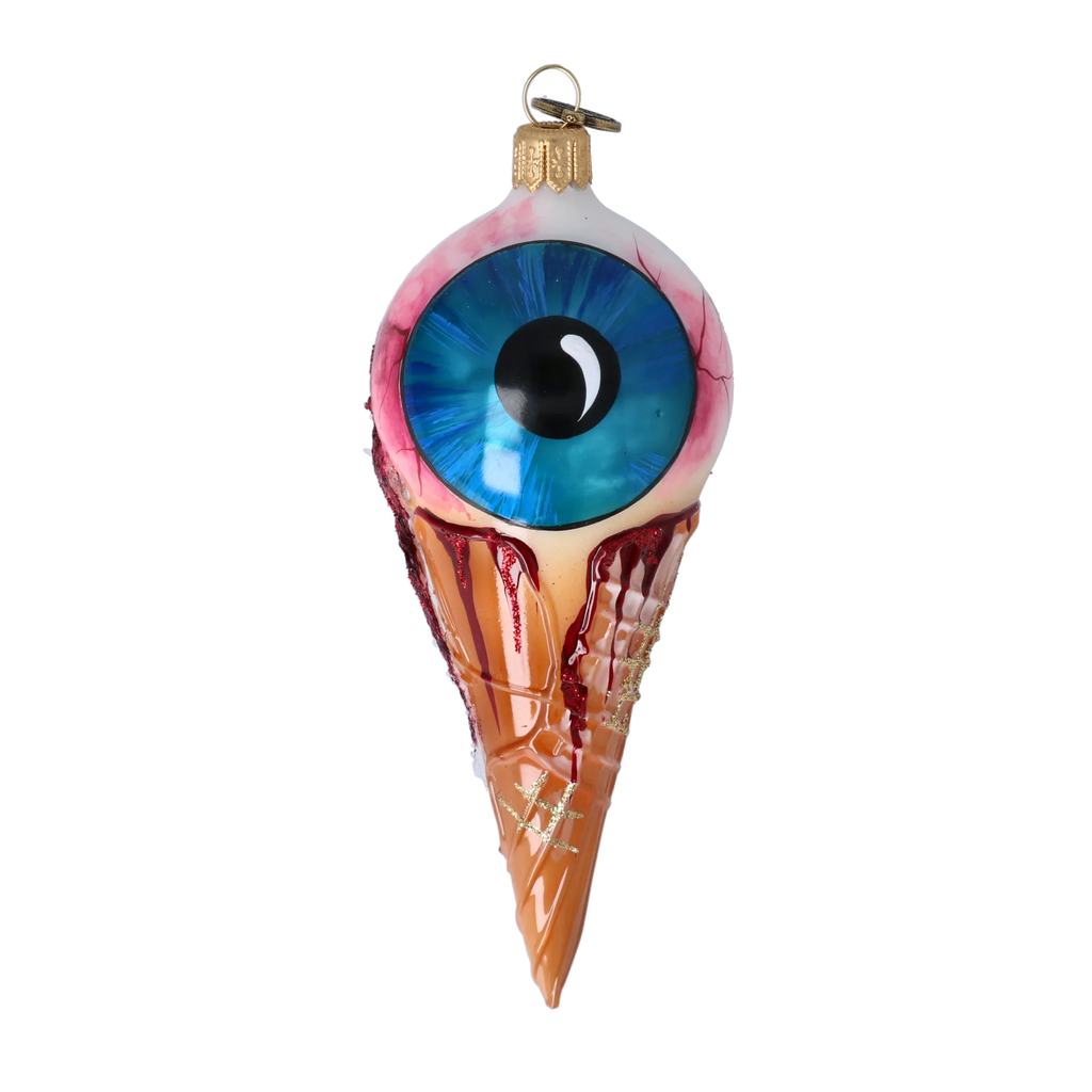Piercing Sanguine Scoop | Hand-Painted Glass Ornament | Blubom 2022-146
