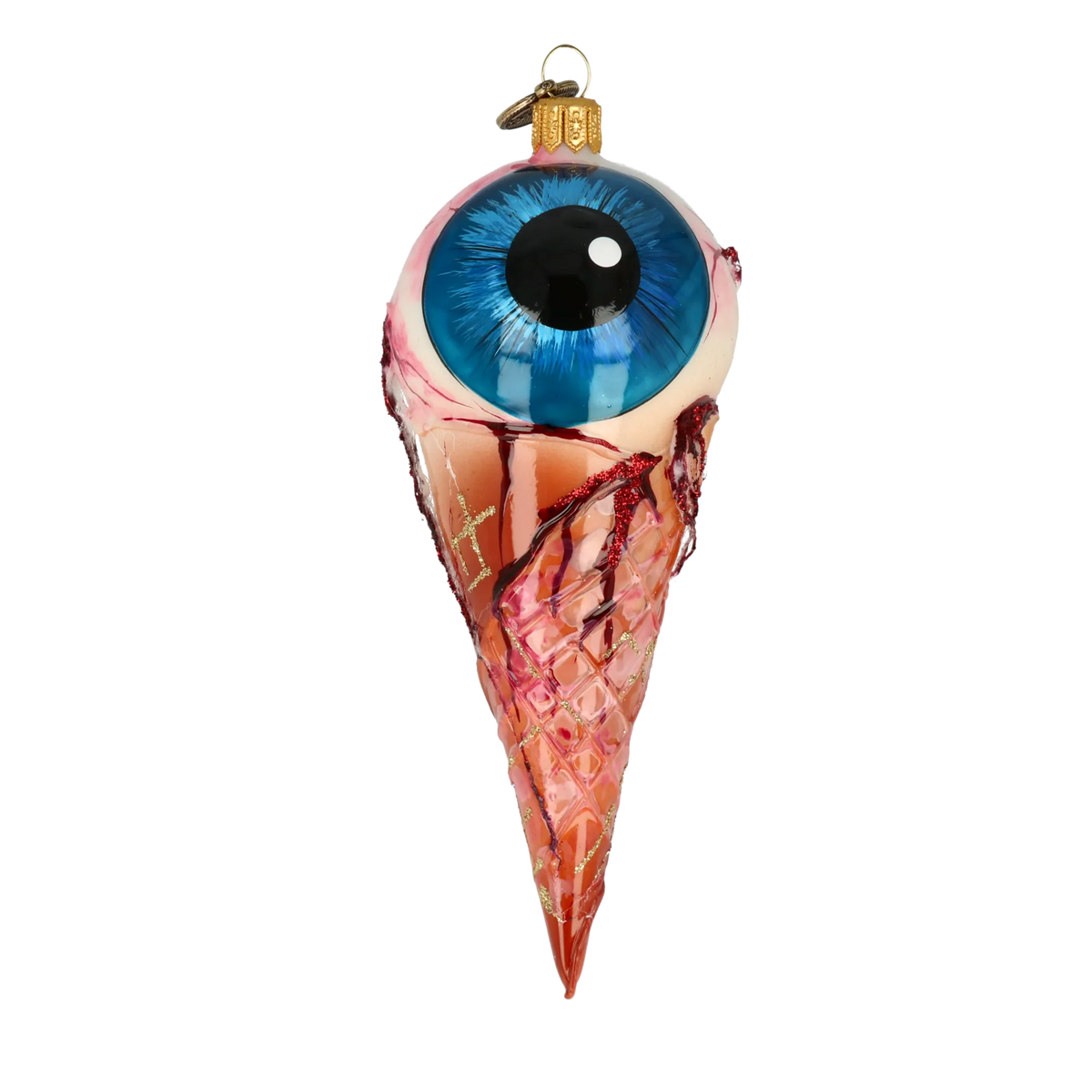 Piercing Sanguine Scoop | Hand-Painted Glass Ornament | Blubom 2022-146