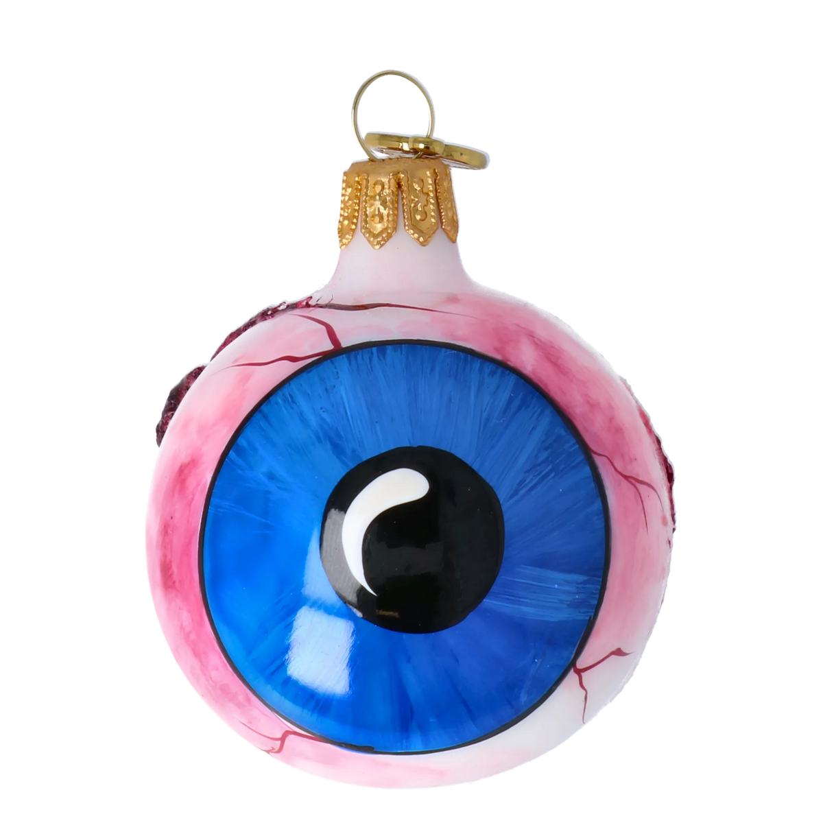 Sleepless Azure Gaze | Hand-Painted Glass Ornament | Blubom 2022-157