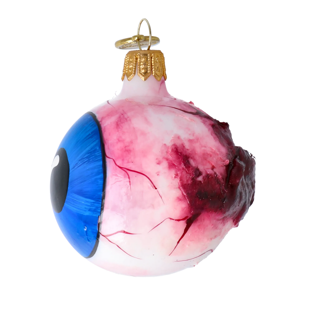 Sleepless Azure Gaze | Hand-Painted Glass Ornament | Blubom 2022-157