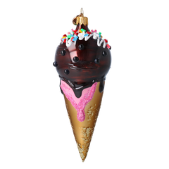 Dripping Ice Cream Cone in Chocolate