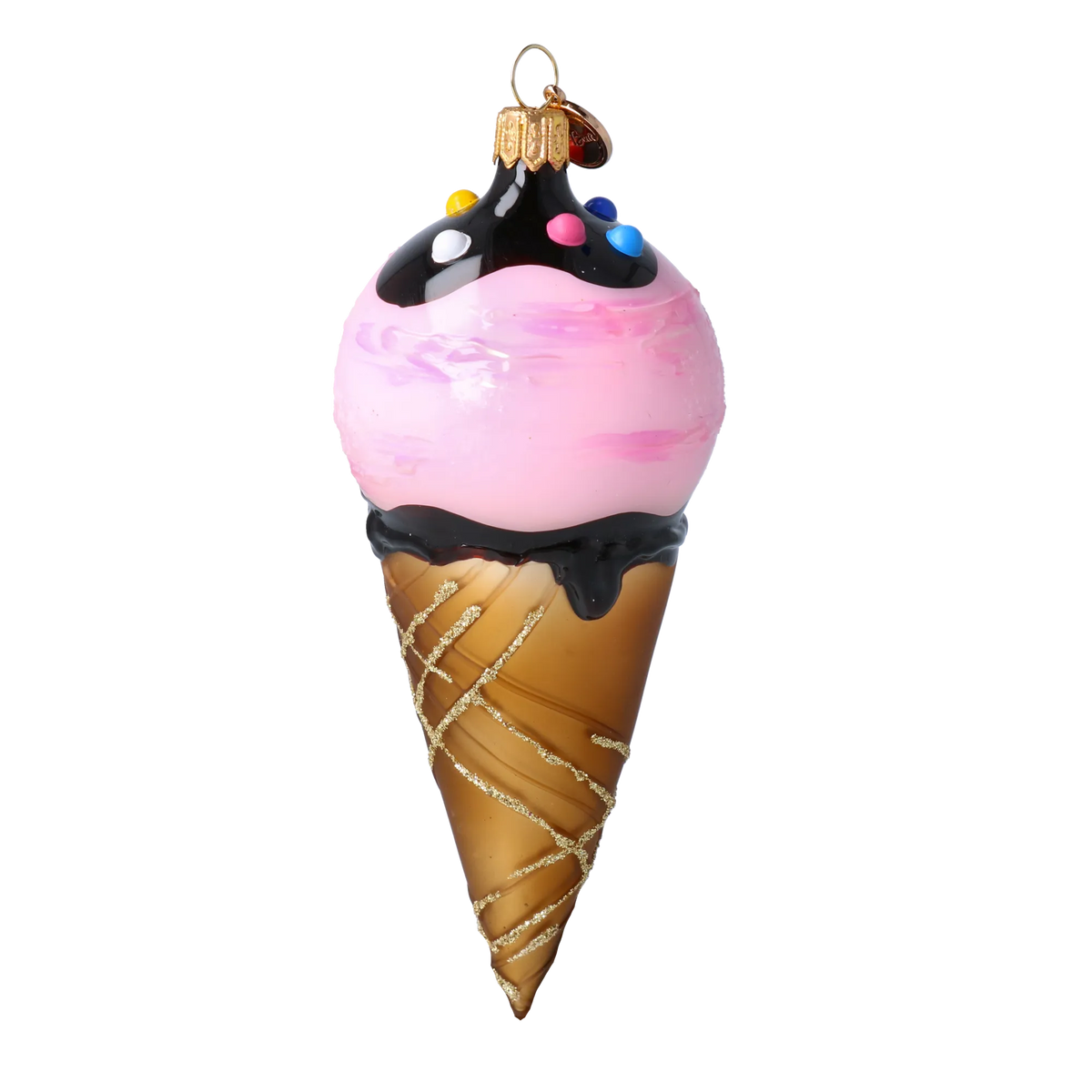 Roseate Ganache | Hand-Painted Glass Ornament | Blubom 2022-178