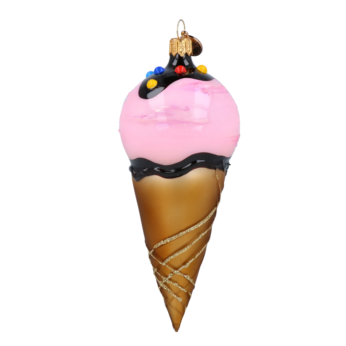 Roseate Ganache | Hand-Painted Glass Ornament | Blubom 2022-178