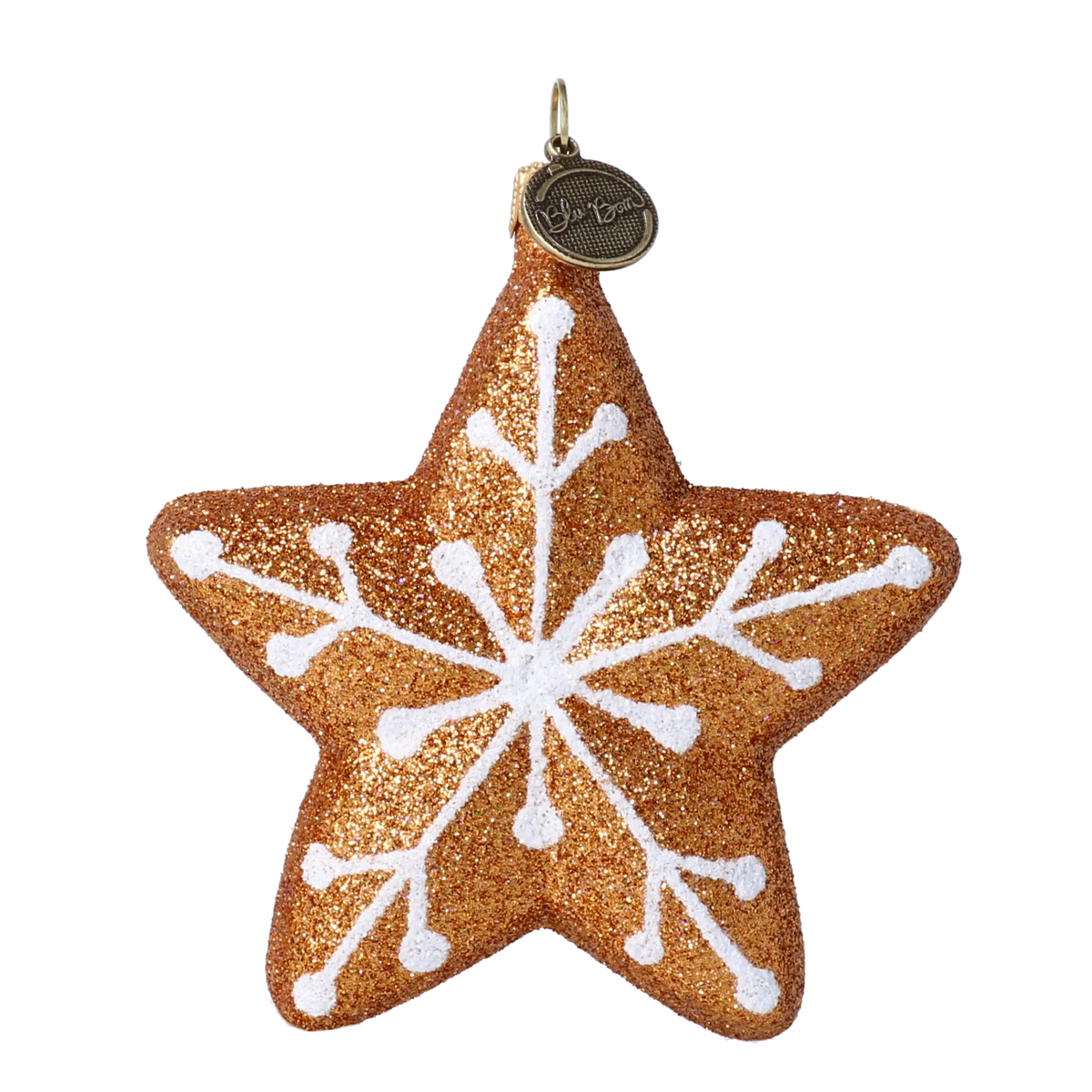 Amber Solstice Frost | Hand-Painted Glass Ornament | Blubom 2022-189