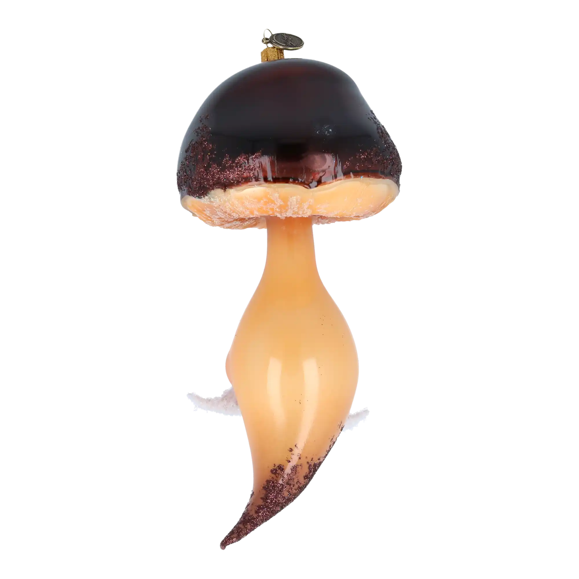 Cheerful Forest Grandpa Mushroom  Handmade Glass Christmas ornament