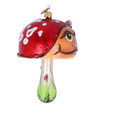Load image into Gallery viewer, Enchanted Toadstool Mushroom. Handmade Glass Christmas ornament. 2022-209
