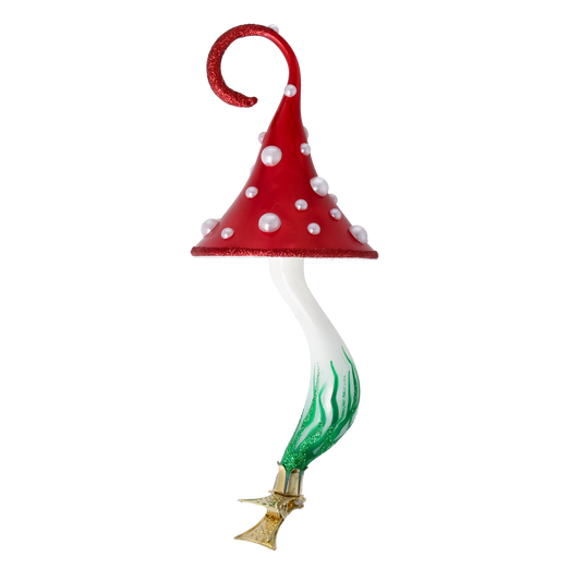 Crimson Pearl Toadstool Premium christmas glass ornament 2022-218