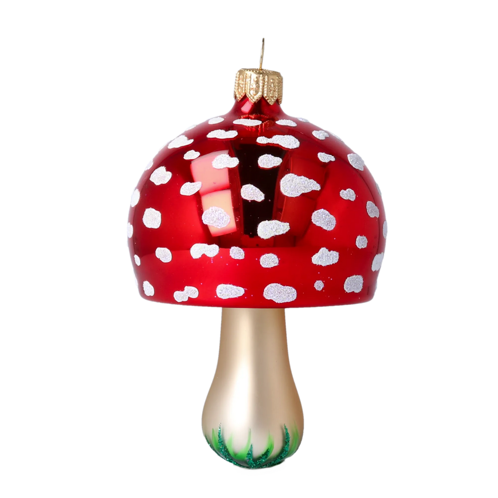 Toadstool Frost Dapples | Hand-Painted Glass Ornament | Blubom 2022-233