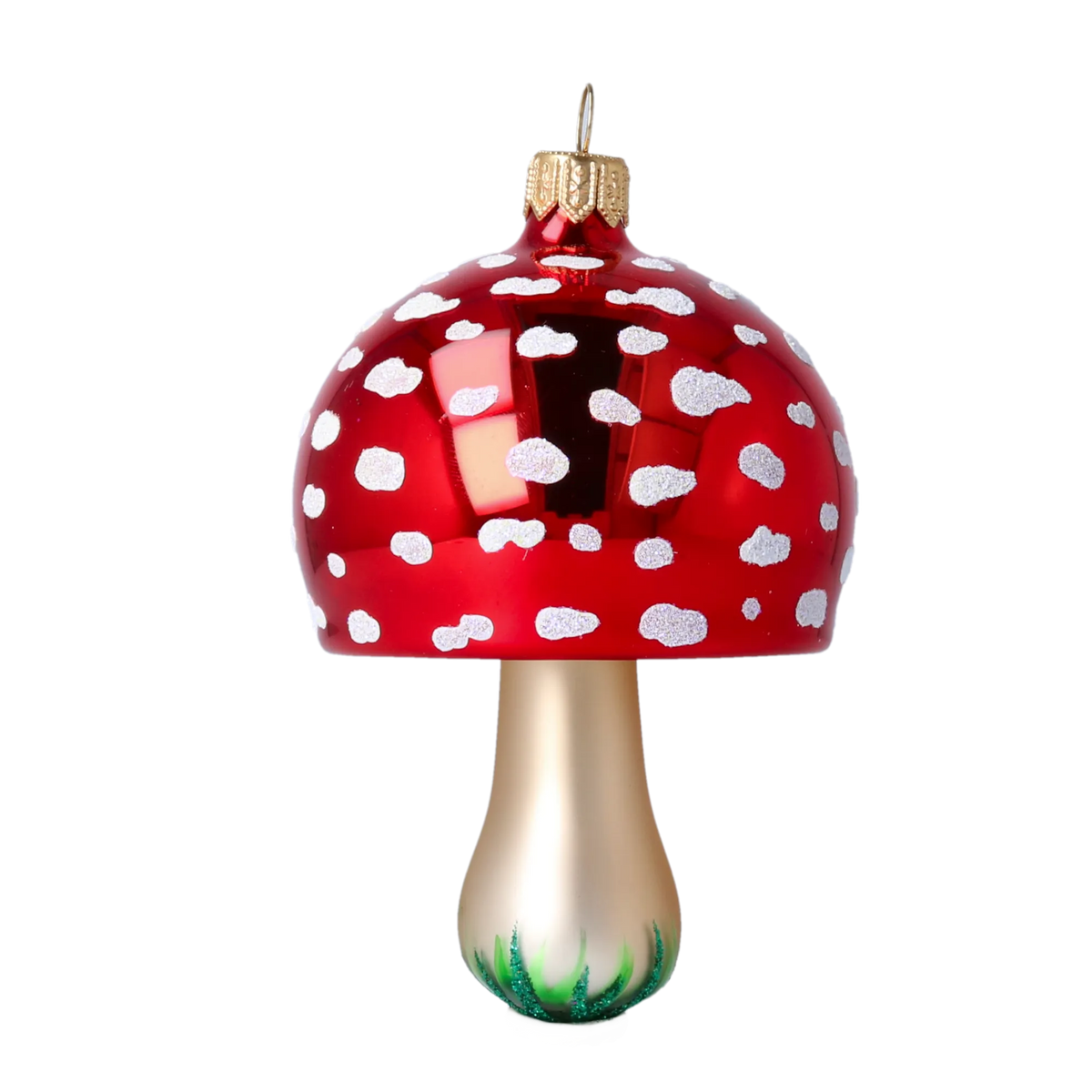 Toadstool Frost Dapples | Hand-Painted Glass Ornament | Blubom 2022-233