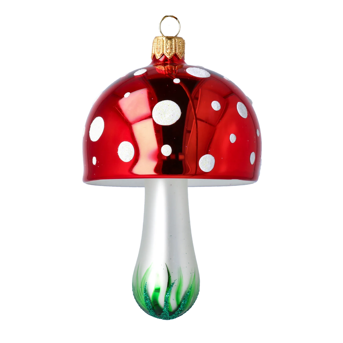 Scarlet Forest Sentinel | Hand-Painted Glass Ornament | Blubom 2022-234
