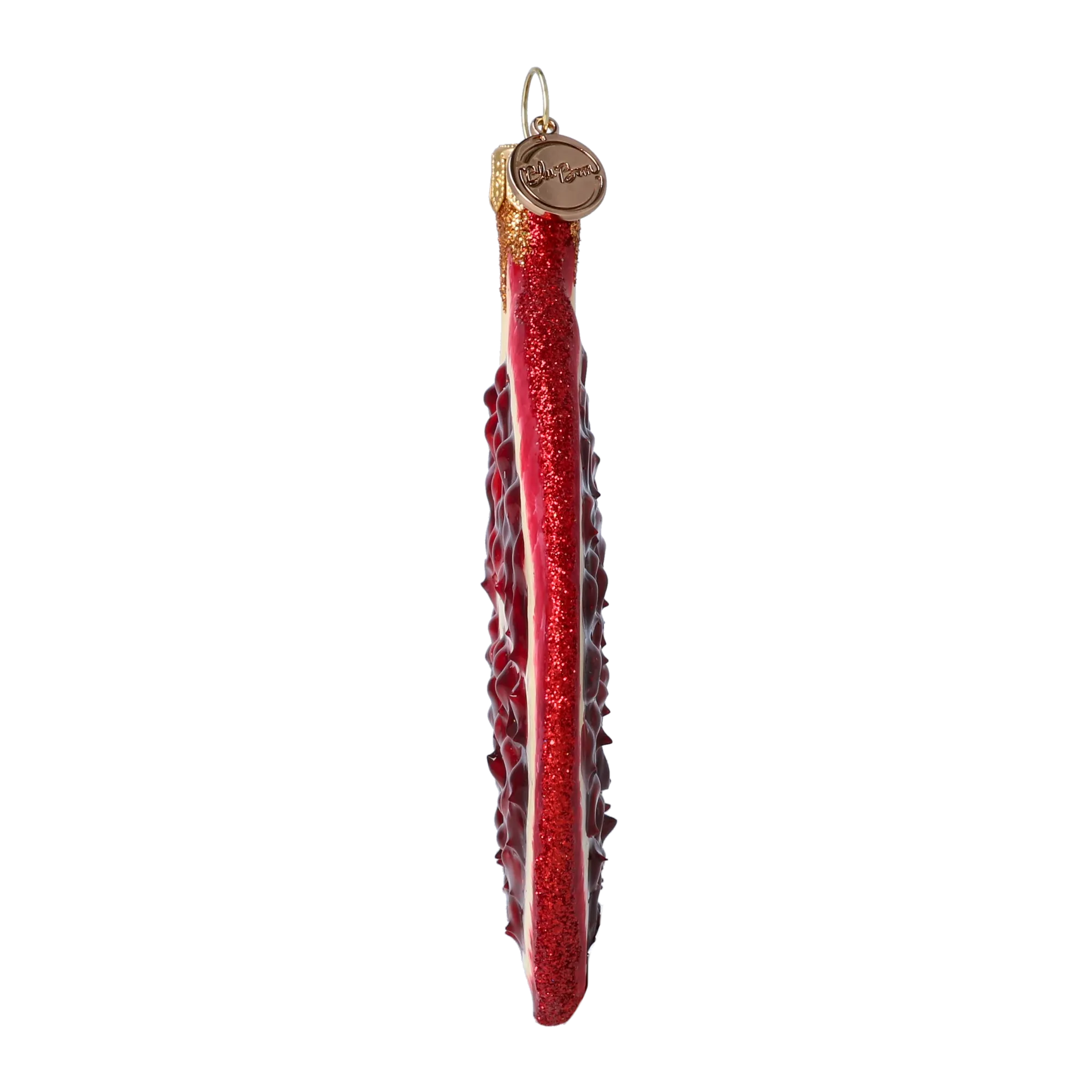 Pomegranate Slice. Handmade Glass Christmas ornament. 2022-235