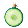 Load image into Gallery viewer, Cucumber Slice. Handmade Glass Christmas ornament. 2022-240
