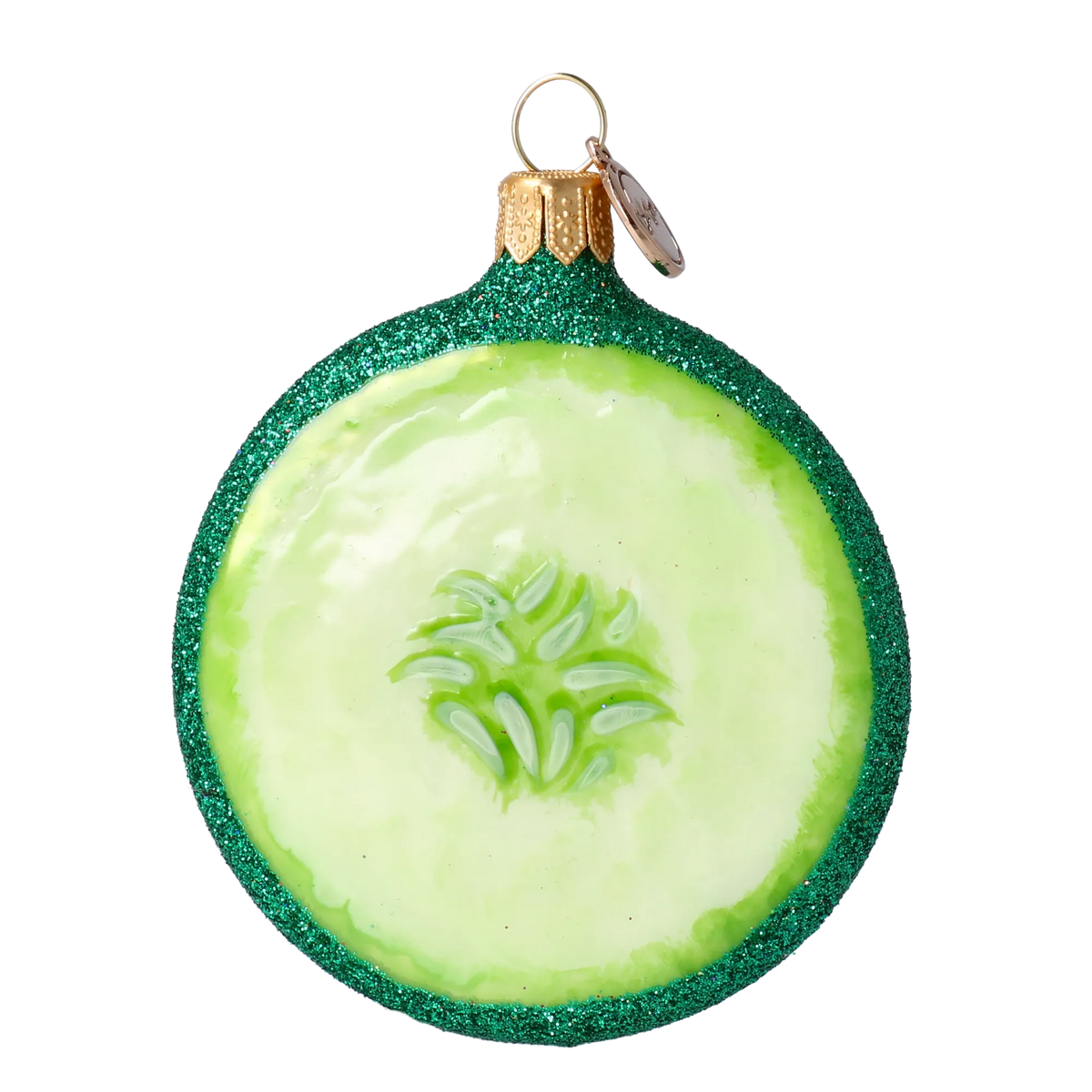 Crisp Jade Silence | Hand-Painted Glass Ornament | Blubom 2022-240