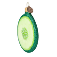 Load image into Gallery viewer, Cucumber Slice. Handmade Glass Christmas ornament. 2022-240
