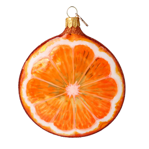 Saffron Orchard Radiance | Hand-Painted Glass Ornament | Blubom 2022-241