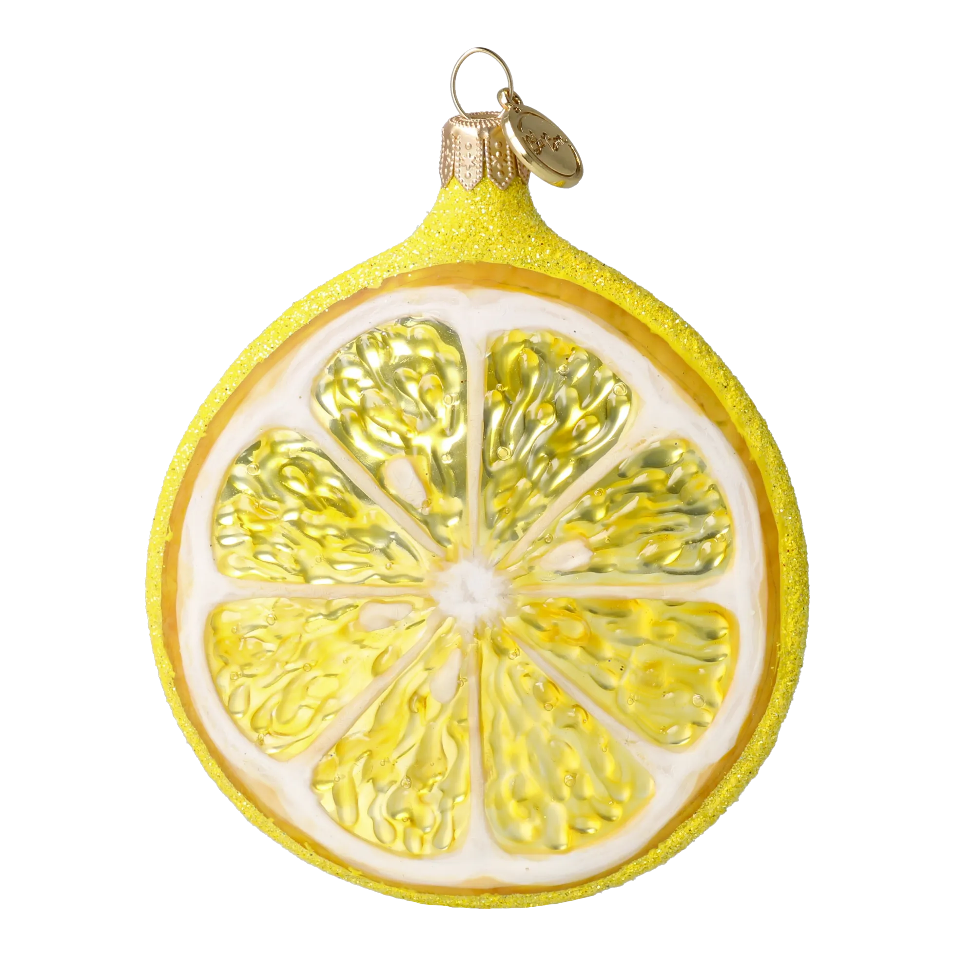 Lemon Slice. Handmade Glass Christmas ornament. 2022-243