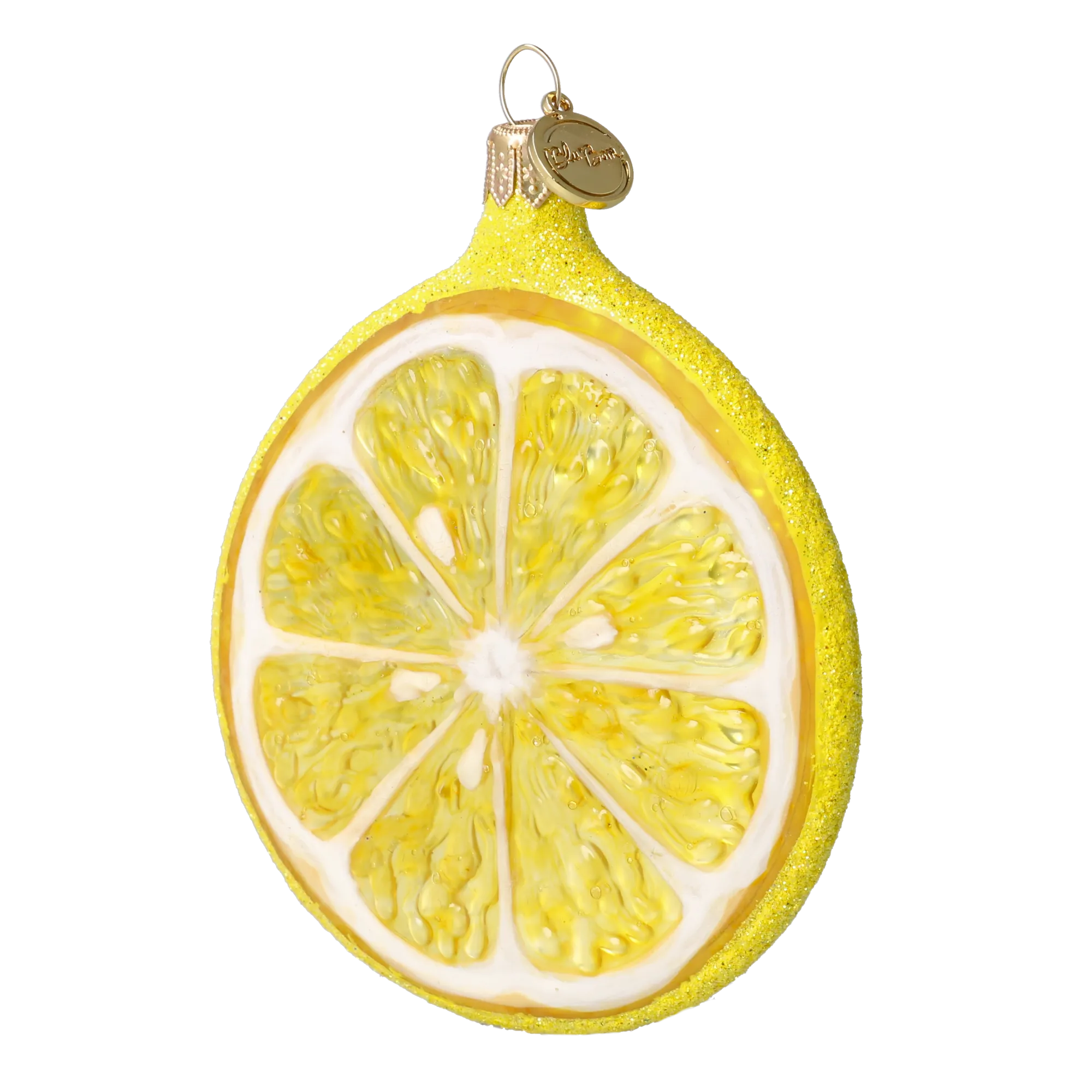 Lemon Slice. Handmade Glass Christmas ornament. 2022-243