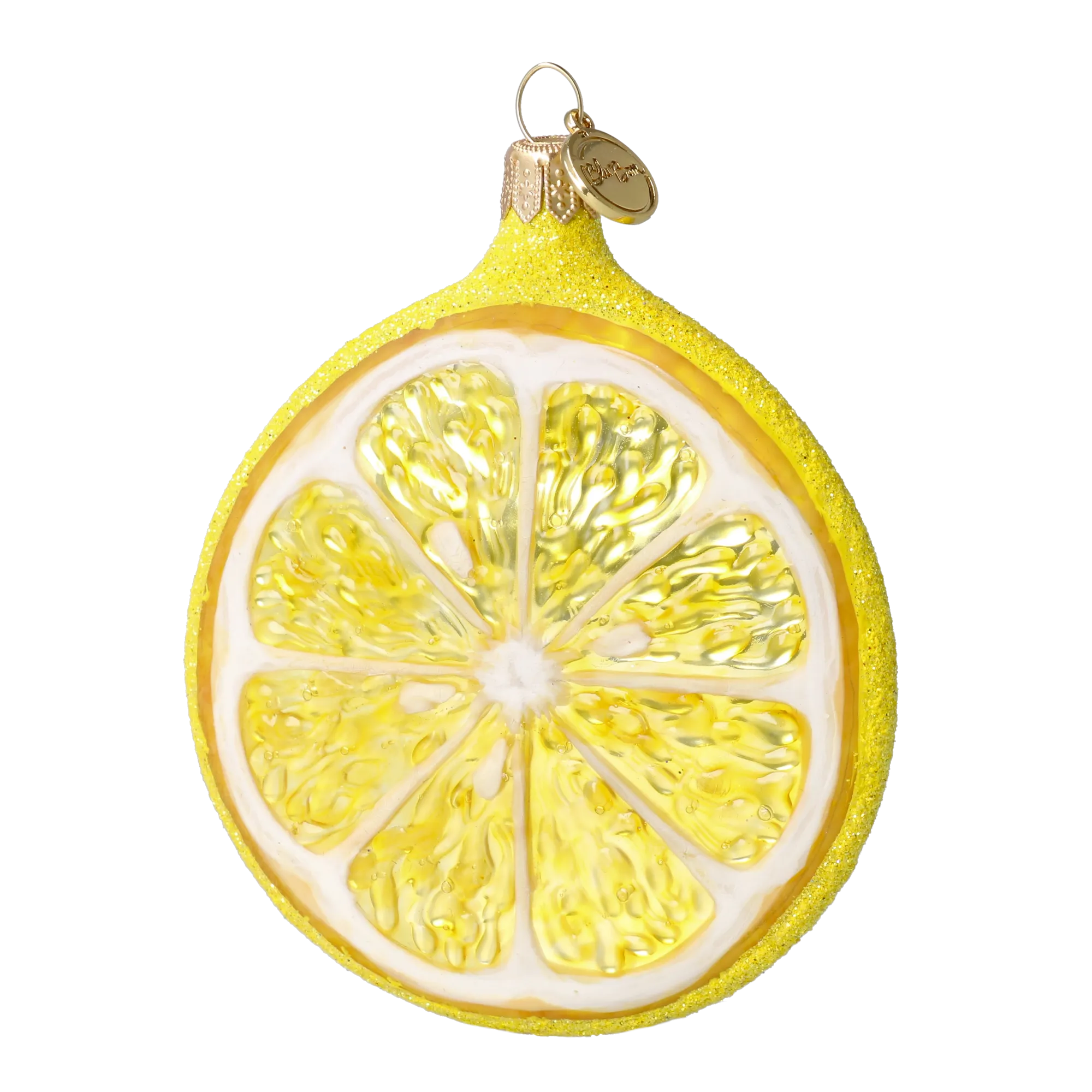 Lemon Slice. Handmade Glass Christmas ornament. 2022-243