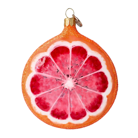 Grapefruit slice. Handmade Glass Christmas ornament. 2022-246