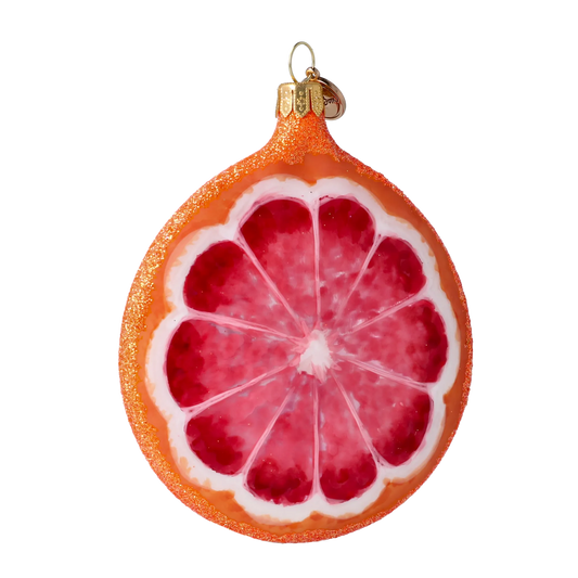 Grapefruit slice. Handmade Glass Christmas ornament. 2022-246