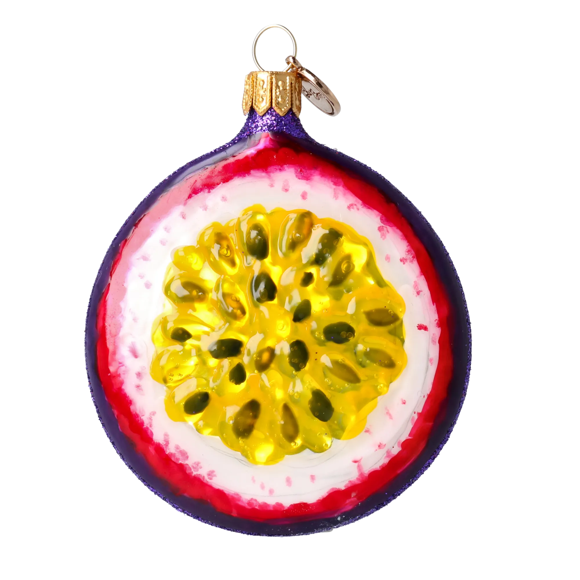 Tropical Maracuja. Handmade Glass Christmas ornament. 2022-247