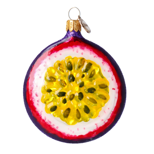 Tropical Maracuja. Handmade Glass Christmas ornament. 2022-247