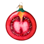 Crimson Harvest Heart | Hand-Painted Glass Ornament | Blubom 2022-250