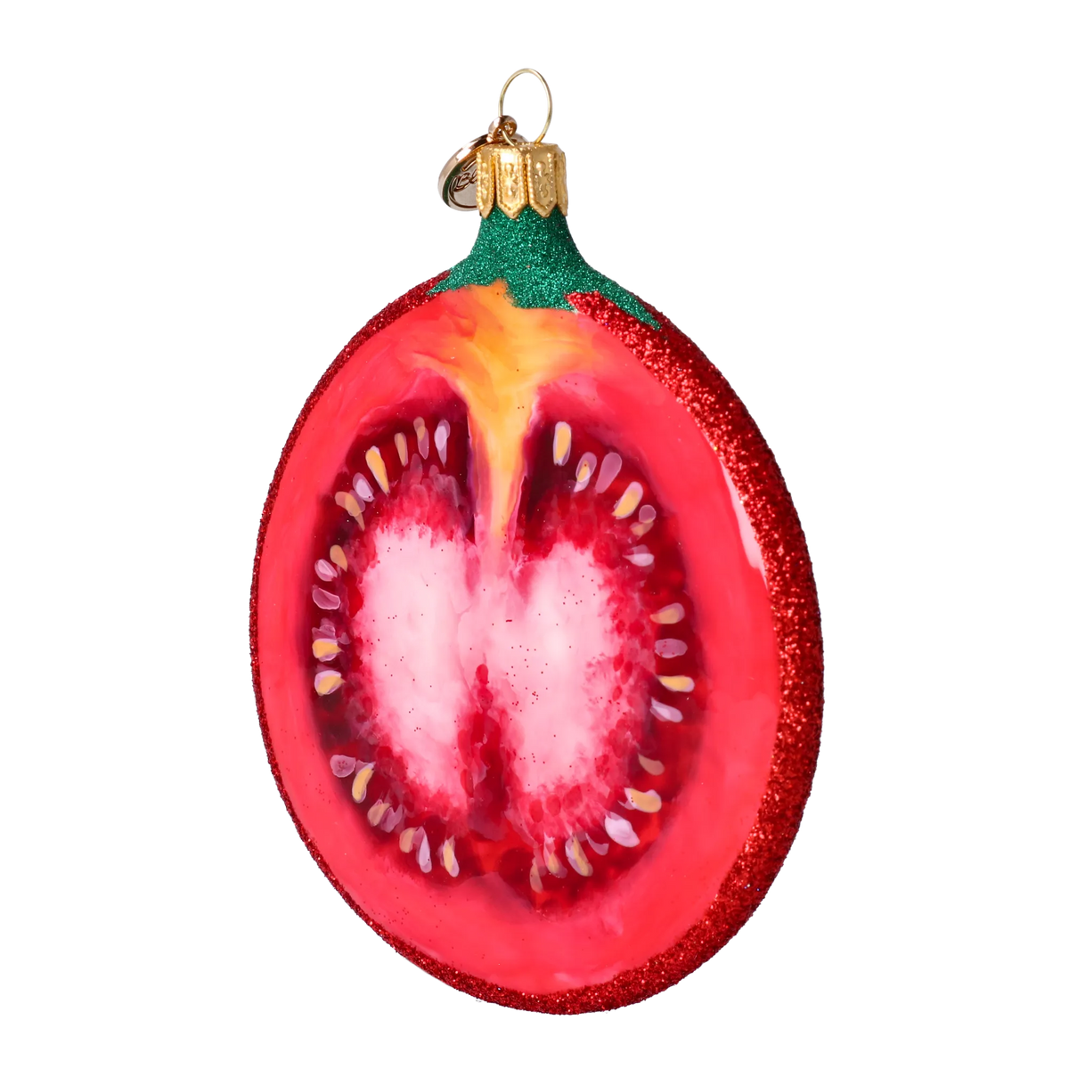 Crimson Harvest Heart | Hand-Painted Glass Ornament | Blubom 2022-250