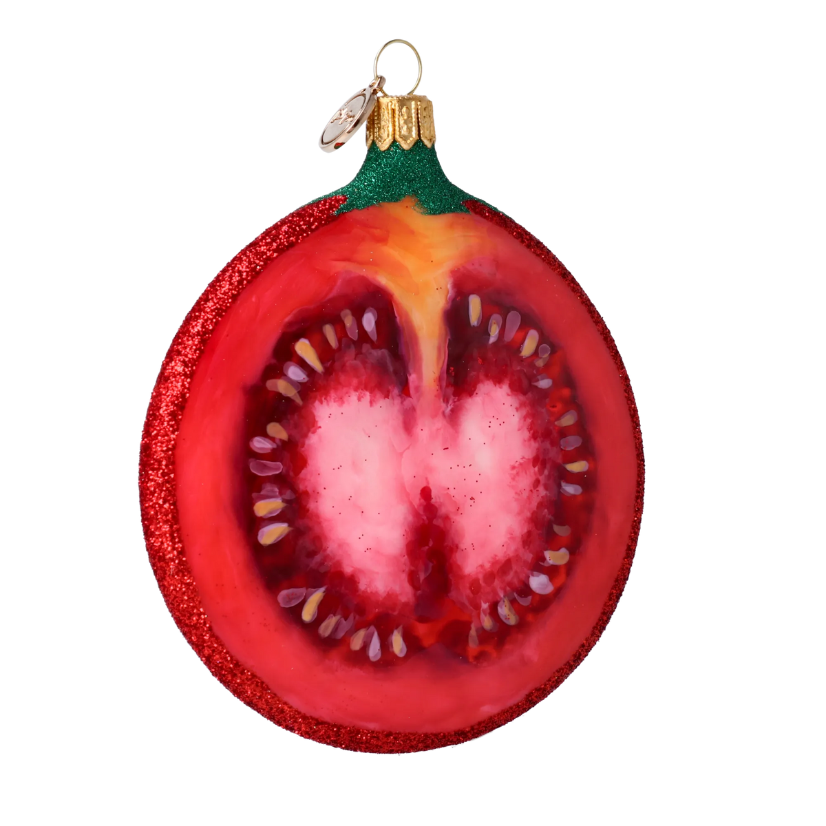 Crimson Harvest Heart | Hand-Painted Glass Ornament | Blubom 2022-250
