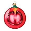 Load image into Gallery viewer, Tomato slice. Handmade Glass Christmas ornament. 2022-250

