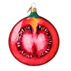 Crimson Harvest Heart | Hand-Painted Glass Ornament | Blubom 2022-250